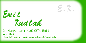 emil kudlak business card